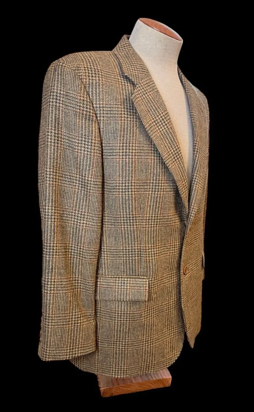 Brooks Brothers 346 Glen Plaid Spirt Coat Blazer 44S